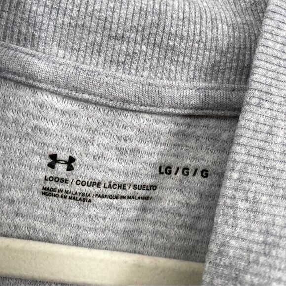 Under Armour Women's Mock Turtleneck Pullover Ribbed Logo Heathered Sweater Top - Picture 8 of 15